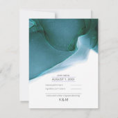 Ink Flow Wedding Blauwgroen ID762 RSVP Kaartje (Achterkant)