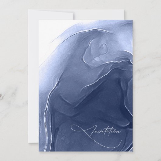 Ink Flow Wedding Blue ID762 Kaart (Achterkant)