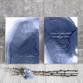 Ink Flow Wedding Blue ID762 Kaart