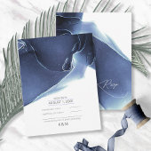 Ink Flow Wedding Blue ID762 RSVP Kaartje