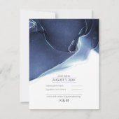 Ink Flow Wedding Blue ID762 RSVP Kaartje (Achterkant)