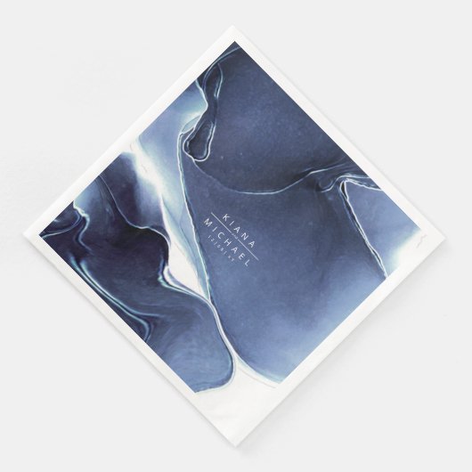 Ink Flow Wedding Blue ID762 Servet (Hoek)