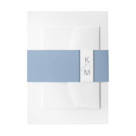 Ink Flow Wedding Blue ID762 Uitnodigingen Wikkel