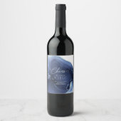 Ink Flow Wedding Blue ID762 Wine Label Wijn Etiket (Voorkant)