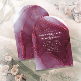 Ink Flow Wedding Bourgogne Boog ID762 Kaart