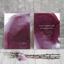 Ink Flow Wedding Burgundy ID762