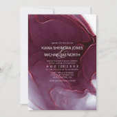 Ink Flow Wedding Burgundy ID762 Kaart (Voorkant)