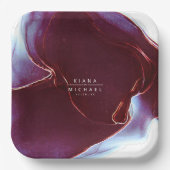 Ink Flow Wedding Burgundy ID762 Papieren Bordje (Voorkant)