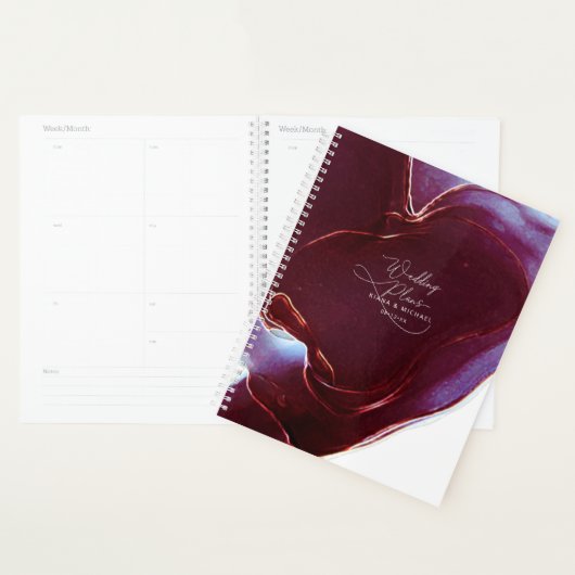 Ink Flow Wedding Burgundy ID762 Planner (Display)