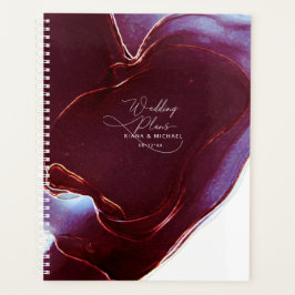 Ink Flow Wedding Burgundy ID762 Planner