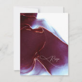 Ink Flow Wedding Burgundy ID762 RSVP Kaartje (Voorkant)