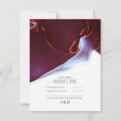 Ink Flow Wedding Burgundy ID762 RSVP Kaartje (Achterkant)