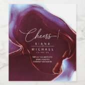 Ink Flow Wedding Burgundy ID762 Wine Label Wijn Etiket (Enkel label)