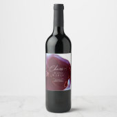 Ink Flow Wedding Burgundy ID762 Wine Label Wijn Etiket (Voorkant)