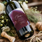Ink Flow Wedding Burgundy ID762 Wine Label Wijn Etiket