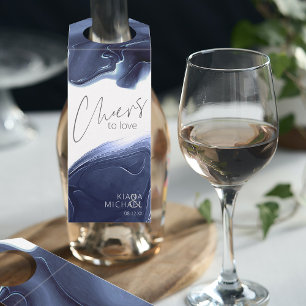 Ink Flow Wedding Cheers to Love Blue ID762 Flessenhanger