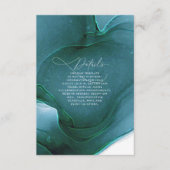 Ink Flow Wedding Details Blauwgroen ID762 Enclosur Informatiekaartje (Voorkant)