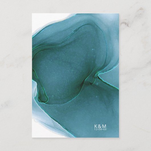 Ink Flow Wedding Details Blauwgroen ID762 Enclosur Informatiekaartje (Achterkant)