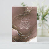 Ink Flow Wedding Details Taupe ID762 Informatiekaartje (Staand voorkant)