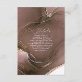 Ink Flow Wedding Details Taupe ID762 Informatiekaartje