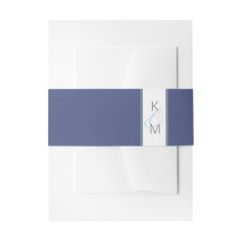 Ink Flow Wedding Donkerblauw ID762 Uitnodigingen Wikkel