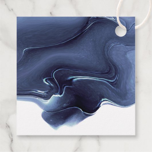 Ink Flow Wedding Hartelijk dank, blauwe ID762 Bedankjes Labels (Achterkant)