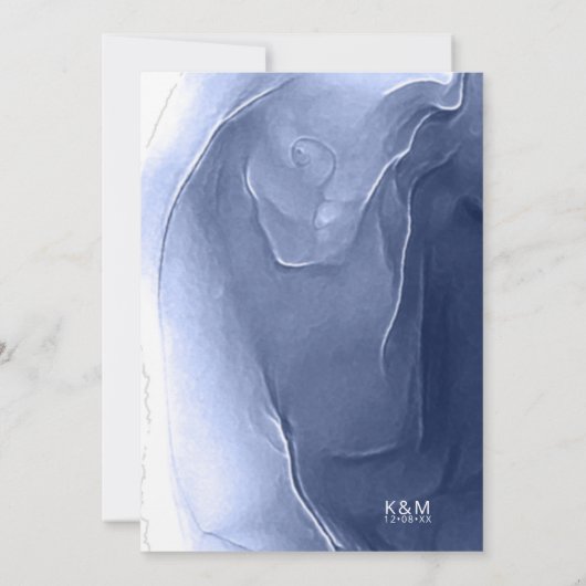 Ink Flow Wedding Menu Blue ID762 (Achterkant)