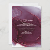 Ink Flow Wedding Menu Burgundy ID762 (Voorkant)