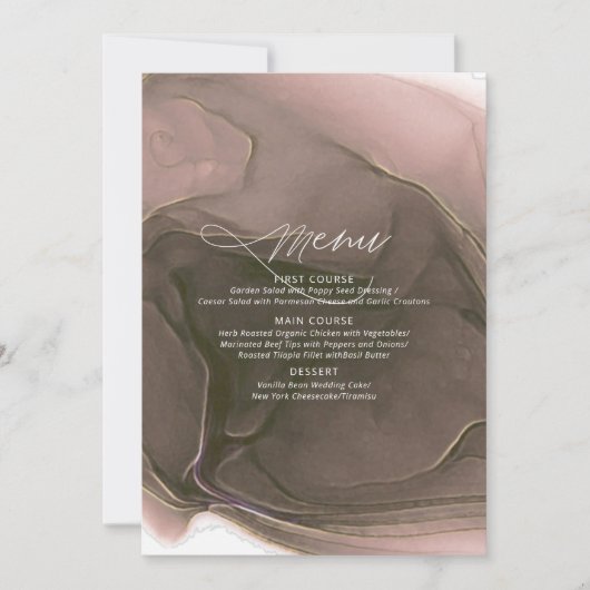 Ink Flow Wedding Menu Taupe ID762 (Voorkant)