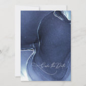 Ink Flow Wedding Save the Date Blue ID762 (Voorkant)