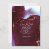 Ink Flow Wedding Save the Date Burgundy ID762 (Achterkant)