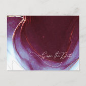 Ink Flow Wedding Save the Date Burgundy ID762 Aankondigingskaart (Voorkant)