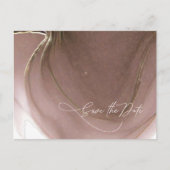 Ink Flow Wedding Save the Date Taupe ID762 Aankondigingskaart (Voorkant)