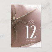 Ink Flow Wedding Table Number Taupe ID762 Kaart (Achterkant)