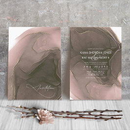 Ink Flow Wedding Taupe ID762 Kaart