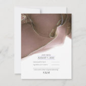 Ink Flow Wedding Taupe ID762 RSVP Kaartje (Achterkant)