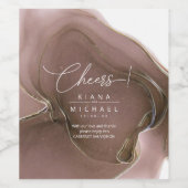 Ink Flow Wedding Taupe ID762 Wine Label Wijn Etiket (Enkel label)