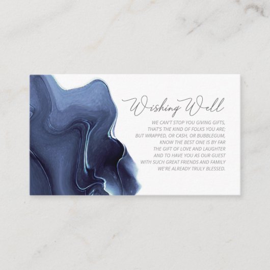 Ink Flow Wedding Wishing Well Blue ID762 Informatiekaartje (Voorkant)