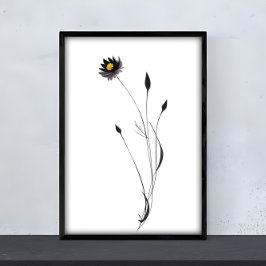 Ink Flower Art - Boeiend Bloemen Design Poster