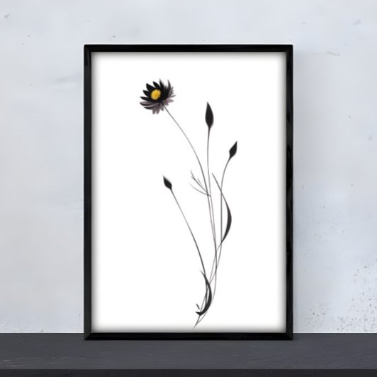 Ink Flower Art - Boeiend Bloemen Design Poster