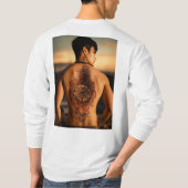 "Ink Fusion Mannen Tattoo Design T-Shirt" T-shirt (Achterkant)