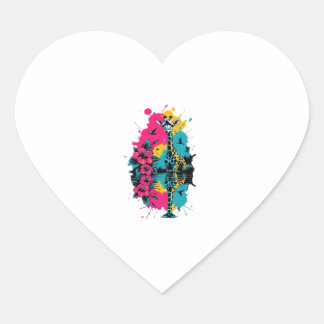 Ink Giraffe kleur gevlekte Klassieke T-Shirt Hart Sticker