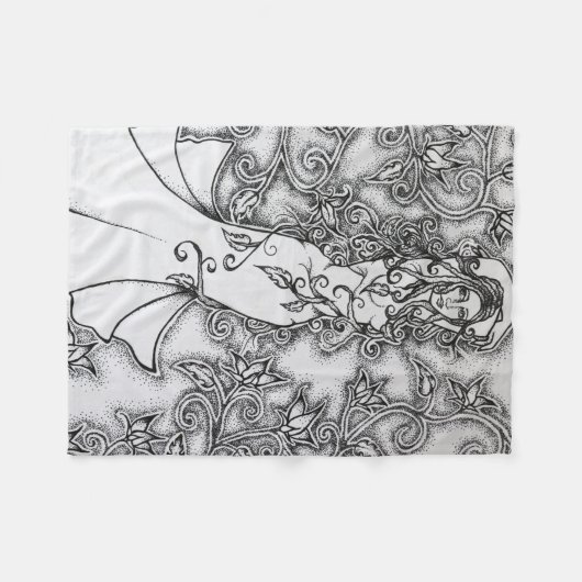 Ink Goddess Pagan Art opruimen Fleece Deken (Voorkant (Horizontaal))