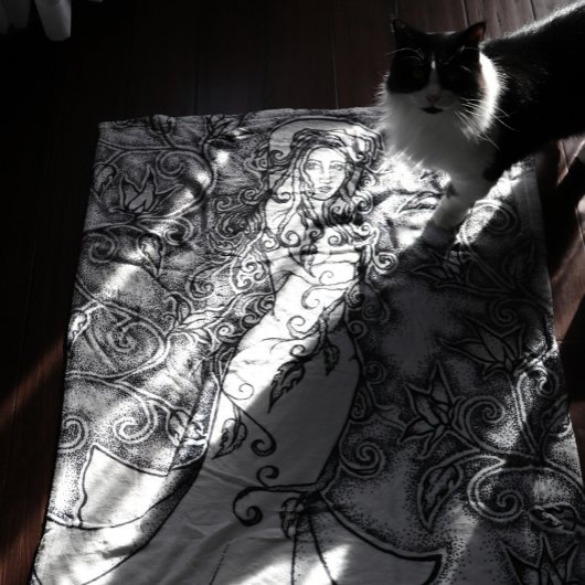 Ink Goddess Pagan Art opruimen Fleece Deken