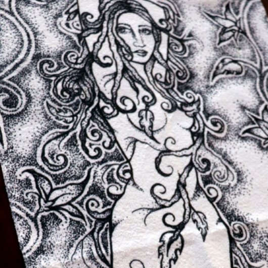 Ink Goddess Pagan Art opruimen Handdoek