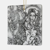 Ink Goddess Pagan Art opruimen Keramisch Ornament (Links)