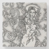 Ink Goddess Pagan Art opruimen Stenen Onderzetter (Voorkant)