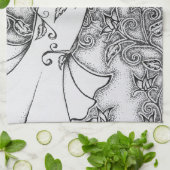 Ink Goddess Pagan Art opruimen Theedoek (Gevouwen)