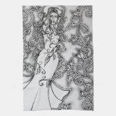 Ink Goddess Pagan Art opruimen Theedoek (Verticaal)