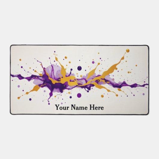 Ink Gold Dance Abstract Luxury Modern Bureaumat (Voorkant)